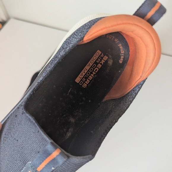 Men's size 13 Skechers Go Walk loafer sneakers, navy & orange - Picture 3 of 6